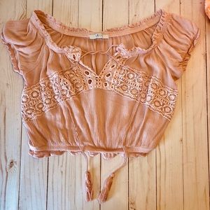 Pink Ruffled Crop Top✨